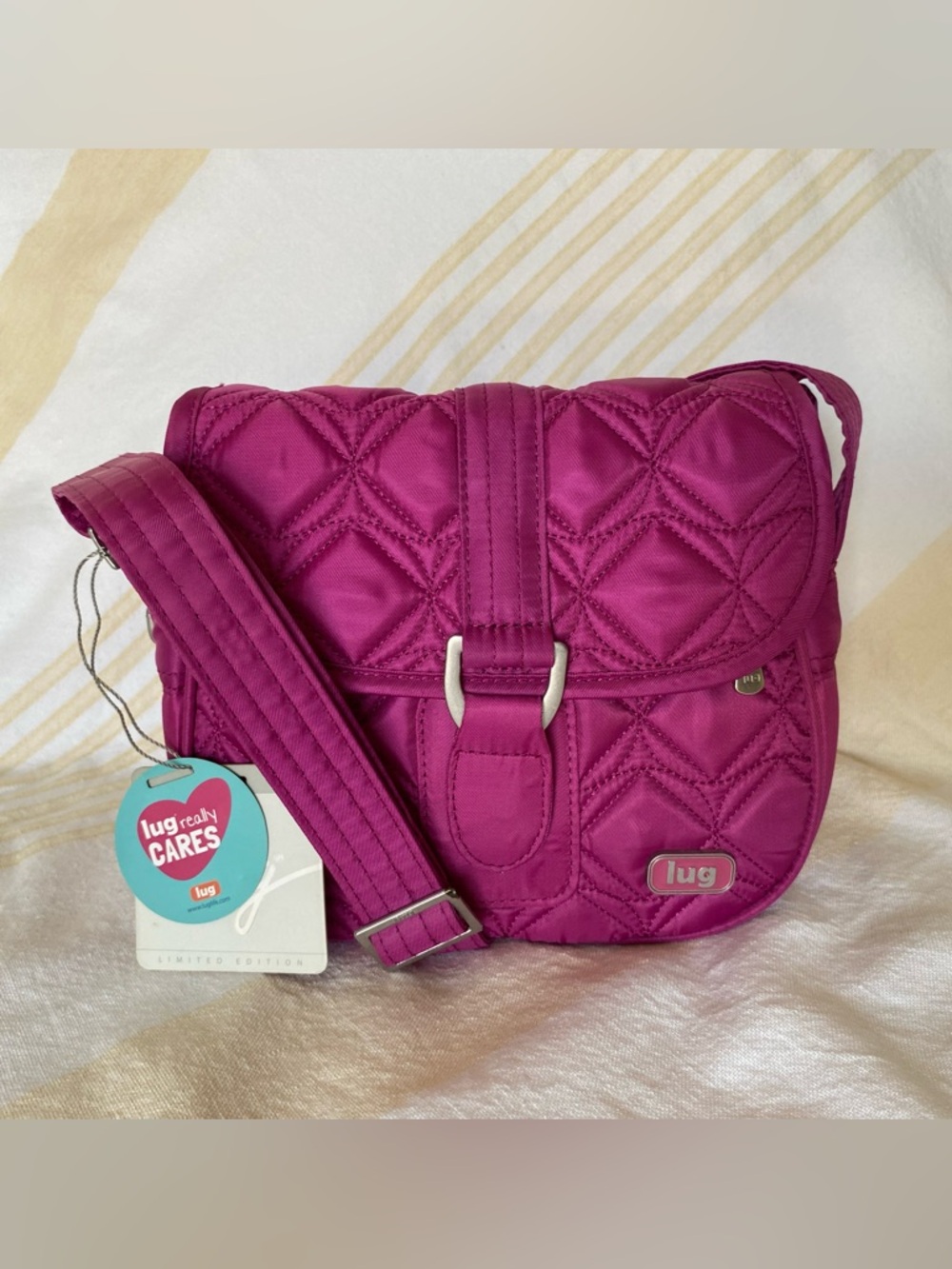 LUG NWT Crossbody in Diamond Quilted Orchid Magenta